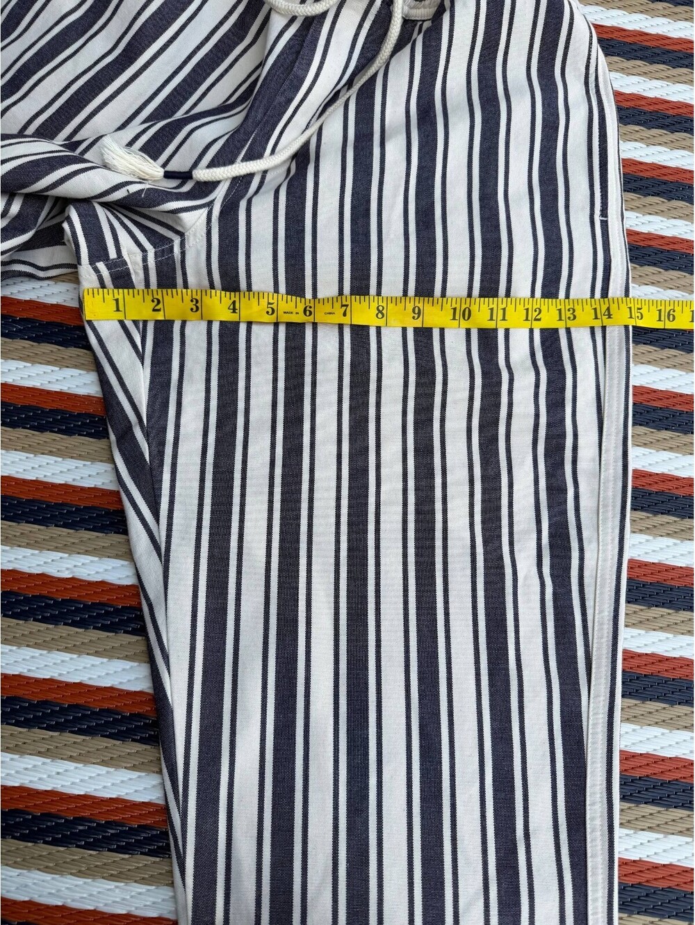 ORLEBAR BROWN Sonoran Striped Cotton-Canvas Drawstring Trousers Size 32 - Picture 5 of 9